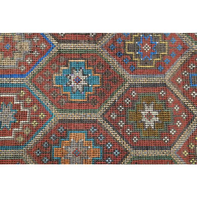 1970s Vintage Turkish Oushak Handmade Wool Cotton Red Area Rug For Sale - Image 11 of 12