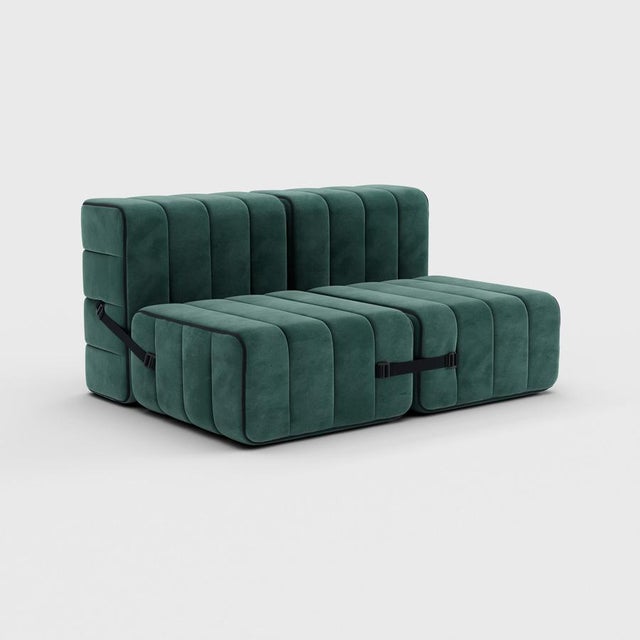 Not Yet Made - Made To Order Curt Modular Set - Flexible 2-Seater - Barcelona - Serpentine - V3347/39 (Green) by Ambivalenz, Set of 4 For Sale - Image 5 of 5