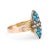 Finely detailed antique Victorian ring (circa 1896), crafted in 15 karat yellow gold. 8 x 2mm seed pearls are accented...