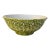 Large Vintage Italian Green Spongeware Stoneware Bowl | 13.25” Classical Schizzato Spatterware Serving Bowl | Rustic Farmhouse Ceramic Décor For Sale