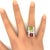 A bold ring showcasing an emerald-cut tourmaline with a captivating mint-green and pink hue. The tourmaline is...