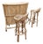Vintage Curved Bamboo Rattan Tiki Bar Stools and Cocktail Bar, 1980s, Set of 3 For Sale
