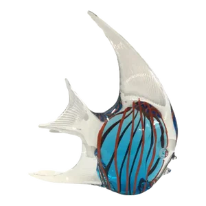 1960s Murano Style Colorful Art Glass Angel Fish