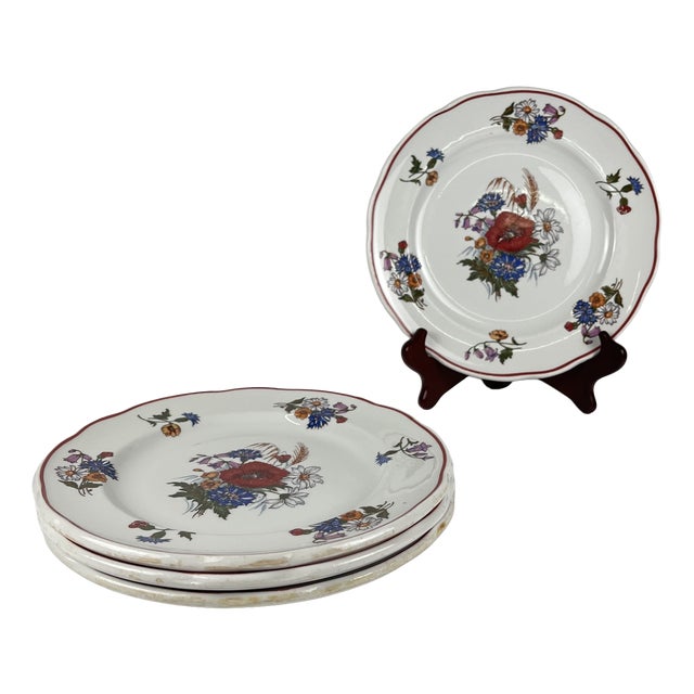 Vintage Agreste Dinner Plates from Sarreguemines, 1980s, Set of 4 For Sale