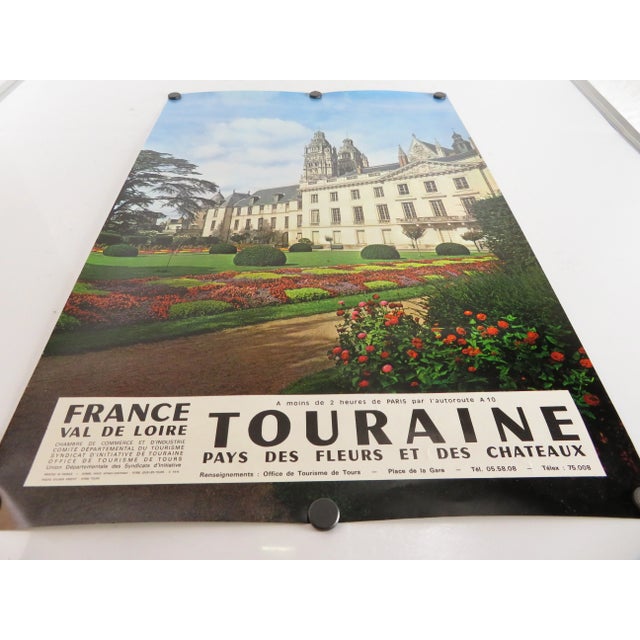 1970s Vintage 1974 France Val De Loire Touraine Travel Tourism Poster Art For Sale - Image 5 of 8