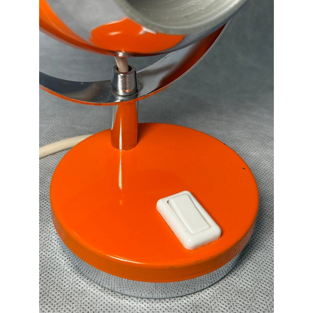 Space Age Orange Eyeball Desk Lamp, Europe, 1970s For Sale - Image 10 of 11