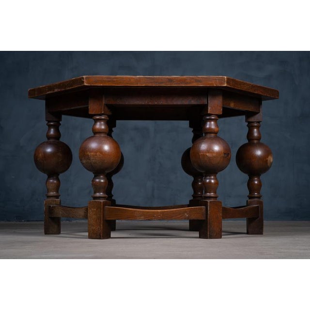 Octagonal Coffee Table in Oak, 1930s For Sale - Image 6 of 12