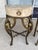 Metal Late 20th Century Pair of Tessellated-Faux Marble One-Drawer Tables With Metal Tree Branch Bases For Sale - Image 7 of 15