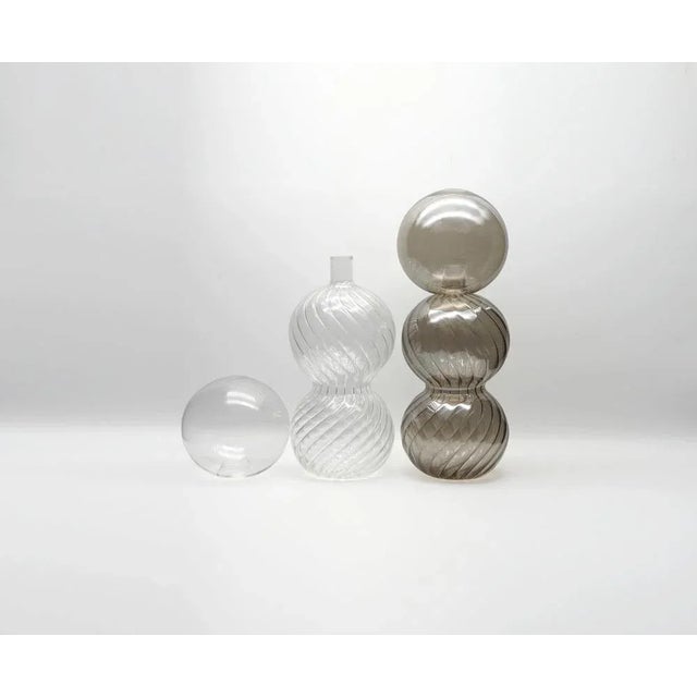 Calabaza Clear Glass Bottle by Kanz Architetti for Kanz For Sale - Image 4 of 5