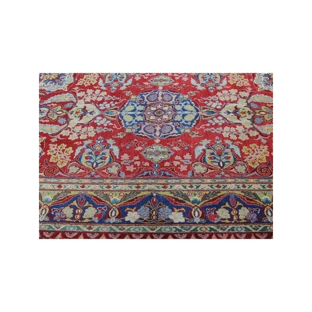 Red 1940s Old Persian Tabriz Rug 5 X 7 For Sale - Image 8 of 10