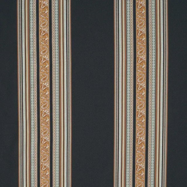 Sample- Schumacher Markova Stripe Fabric in Black For Sale