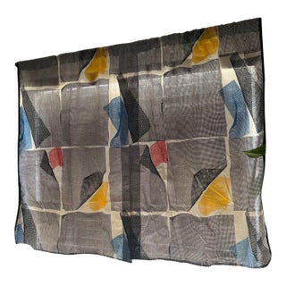 VTG 80s Marimekko Sine Geometric Cafe Curtain Panels 27x38 Memphis Dan River Set For Sale