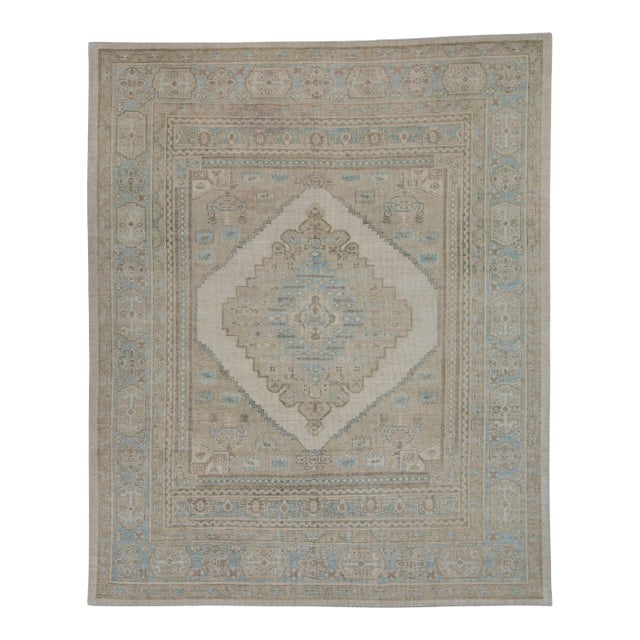 Turkish Antique Look Oushak Rug 8'6" x 10'5" For Sale