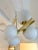 Contemporary Long Brass Chandelier Opaline. Italy For Sale - Image 9 of 11