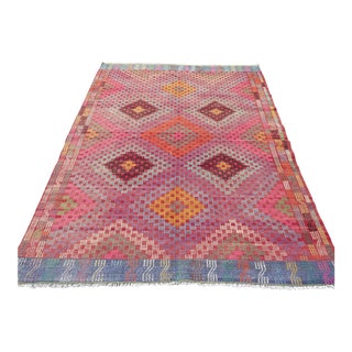 Mid 20th Century Red Aesthetic Jijim Kilim Rug For Sale