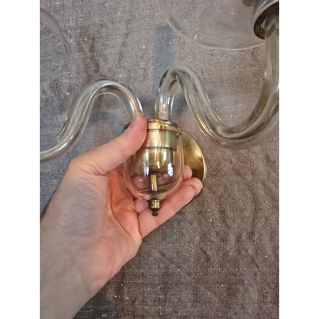 Mid Century Murano Style Venetian 1950s Pair Sconces For Sale - Image 12 of 16