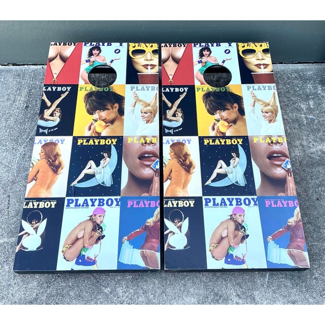 Wood Vintage Playboy Cornhole Games - Set of 2 For Sale - Image 7 of 12