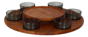 Lazy Susan Snack Tray with Bowls, Denmark, 1960s, Set of 7