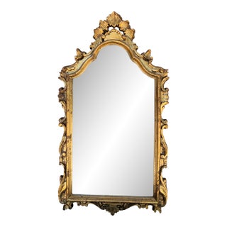 Mid-Century Italian Neoclassical Giltwood Mirror For Sale