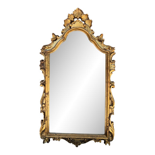 Mid-Century Italian Neoclassical Giltwood Mirror For Sale