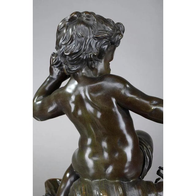 Bronze Sculpture, Child Pinched by a Crayfish in the style of Jean-Baptiste Pigalle For Sale - Image 13 of 18