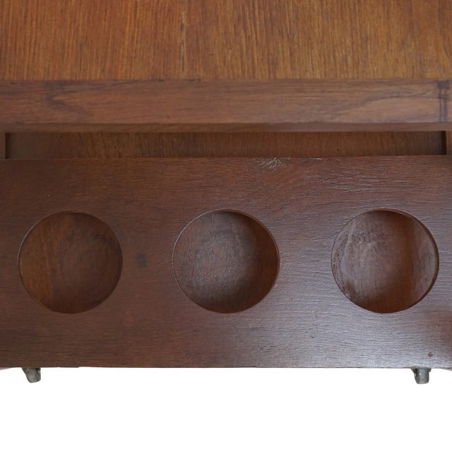 Mid 20th Century Midcentury Teak Rolling Bar Cart For Sale - Image 5 of 10