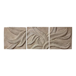 Vintage Plaster Botanical Bas Relief Wall Panels – Organic Modern | Set of 3 For Sale