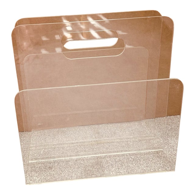 Mid 20th Century Mid Century Lucite Magazine Rack For Sale