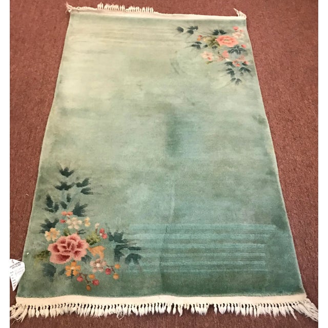 An awesome Vintage Art Deco Chinese rug. It’s circa 1930s . It measures 3’ x 4’9” it is in an excellent condition for it’s...