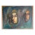 Mid-Century Impressionist Moody Painting of Three Occult Hooded Figures, Signed For Sale