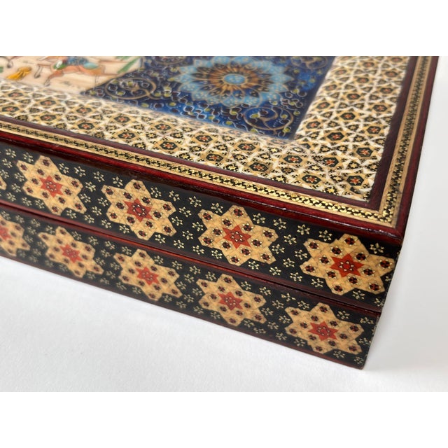 Persian Khatamkari Backgammon and Chess Box For Sale - Image 16 of 18