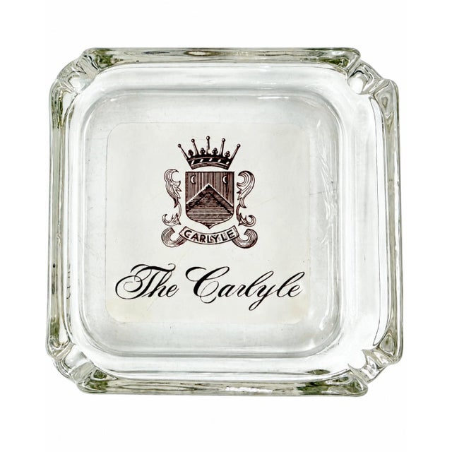 Glass Vintage the Carlyle Hotel Nyc Glass Ashtray Dish New York City For Sale - Image 7 of 9