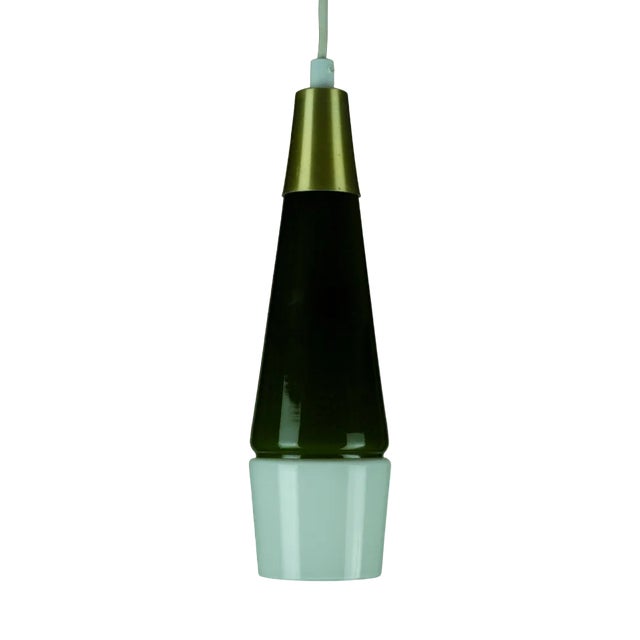 Glass Pendant Lamps by Bent Severin for Bent Nordsted Design / Fyens Glassworks, Denmark, 1961, Set of 2 For Sale