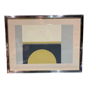 1969 Fran DeBellas Lithograph Abstract Optical Art