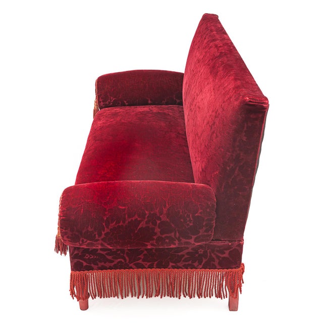 Textile Red Alsatian Sofa, 1950s For Sale - Image 7 of 15