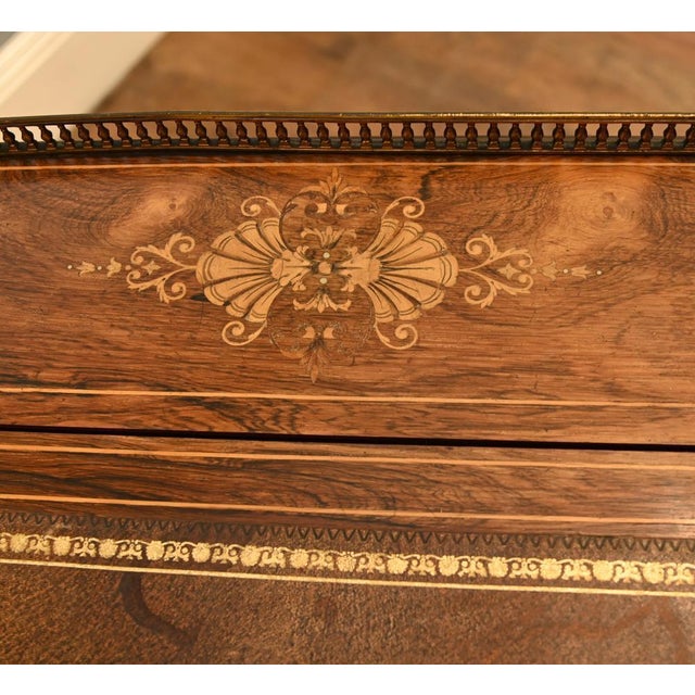 Metal Edwardian Sheraton Revival Davenport Desk in Marquetry Inlaid Mahogany, 1900 For Sale - Image 7 of 12