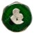 Late 20th Century Cristal d'Albret France JFK Jackie Kennedy Sulphide Paperweight Faceted Green For Sale