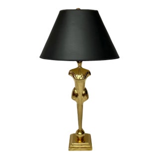 Vintage 1970s Postmodern Brass Torso Lamp For Sale