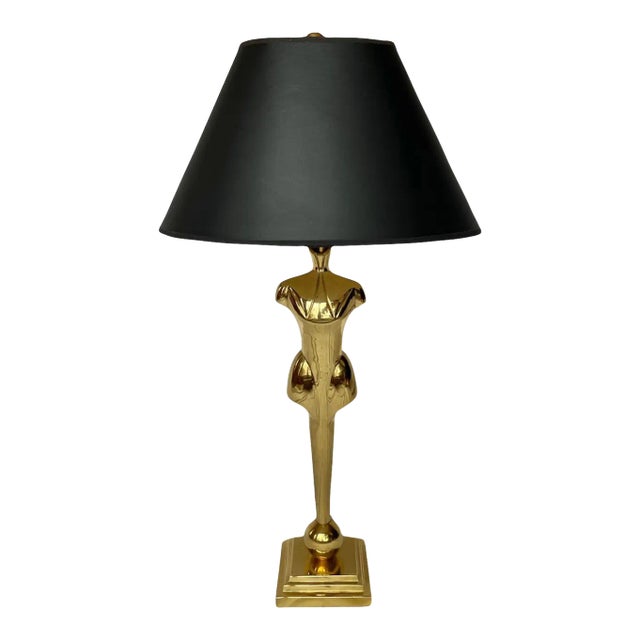Vintage 1970s Postmodern Brass Torso Lamp For Sale