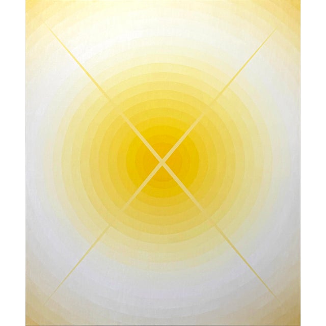 Contemporary Abstract Acrylic on Canvas "Light Interaction (Naples Yellow Light)" by Andy Harwood For Sale - Image 4 of 4