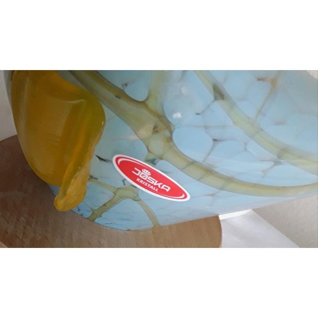 Vintage Fish Table Lamp in Colored Glass & Beech from Joska-Kristall, 1990s For Sale - Image 4 of 9