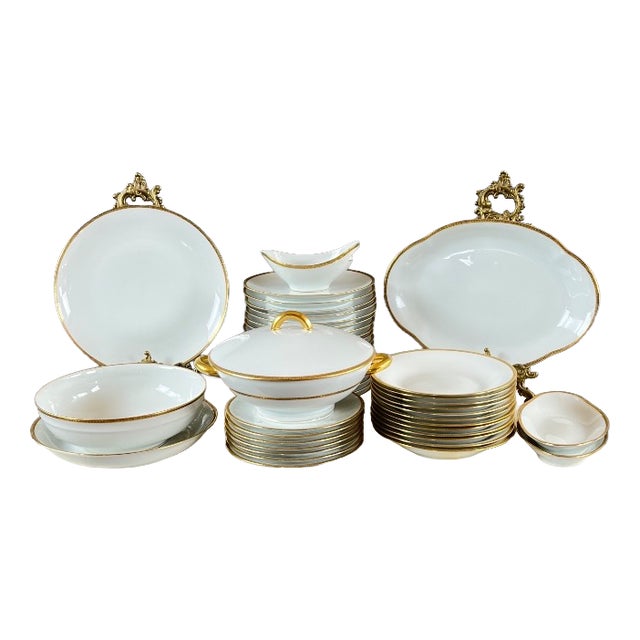 Porcelain Dinner Service from Limoges, 20th Century, Set of 45 For Sale