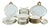 Porcelain Dinner Service from Limoges, 20th Century, Set of 45 For Sale