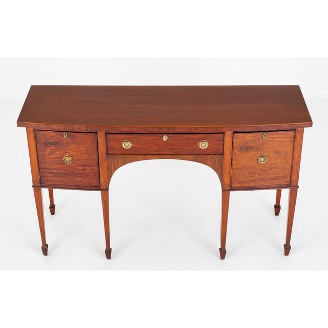 Wood Georgian Mahogany Bow Front Server Sideboard, 1880s For Sale - Image 7 of 7