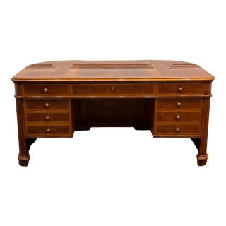 Antique Italian ClassicDesk with Back Panel Burlwood For Sale