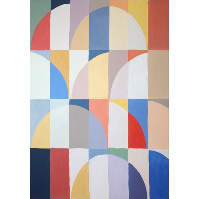 Bauhaus 2026, Modern Bauhaus, Original Painting Diptych, Gilded Bloom, Acrylic on Watercolor Paper by Natalia Roman For Sale - Image 3 of 10