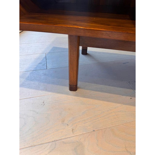 Large Vintage Italian Walnut Sideboard with Pencil Reed and Curved Waterfall Edges, 1960s For Sale - Image 6 of 12