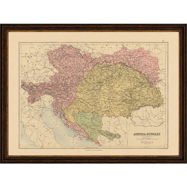This finely engraved antique map of austria-hungary was produced under the direction of the celebrated scottish...