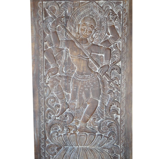 Bring the divine energy of India’s temple architecture into your home with this Vintage Hand-Carved Shiva Temple Door...