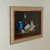 Lofty still life oil painting on canvas of a table top with household items and a kitten, using shadows for a Trompe...